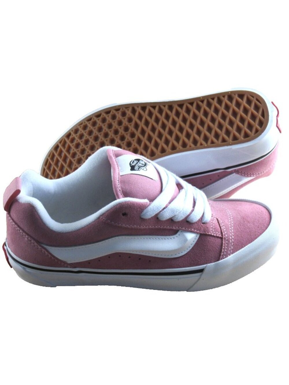 Vans Women's Knu Skool Color Theory Foxglove Pink White Suede shoes Size 7.5 - Picture 2 of 7